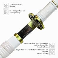One Piece - Oden's AME No Habakiri Schwert, handgeschmiedet – Oden Ame No Habakiri, Samurai Schwerter echt, Carbon Stahl mit Scheide 103 cm, Zoro Schwert für Zoro Cosplay One Piece, weiß – Ansicht 4