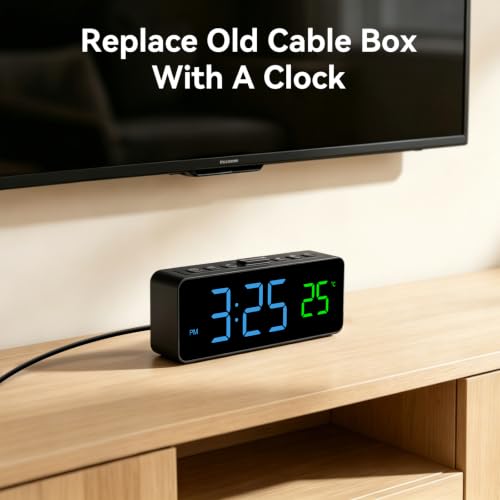 Netzu 2-in-1 Digital Alarm Clocks for Living Room Bedroom - Image 2