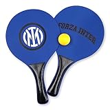 Inter - Racchettoni da Spiaggia con Logo dell'Inter - Ideale come Regalo per Bambini e Adulti Interisti, da utilizzare in Spiaggia, Giardino, Tennis, Padel - Prodotto Ufficiale Inter