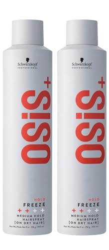 OSiS+ Freeze Medium Hold Hairspray 9 oz (2 Pack) | All Day Hold and Shine | Heat and Humidity Protection