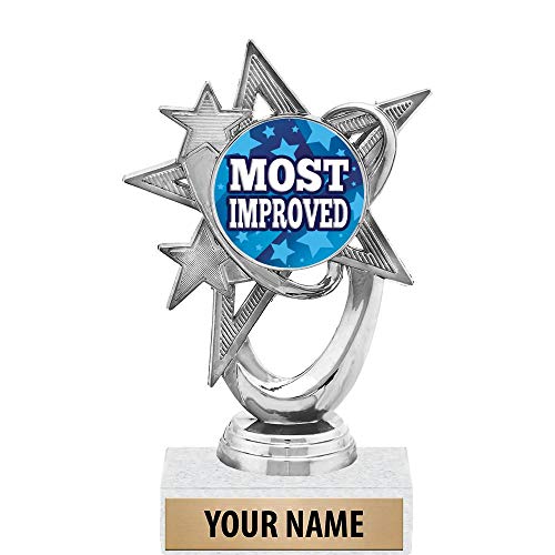 Crown Awards 5.5" Silver Most Improved Trophies, Custom Astral Star Most Improved Trophy Award Prime