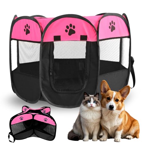 Faryodi Recinto pieghevole per cuccioli, box per cani, 74x74x43cm, recinto per gatti, recinto per piccoli animali per casa, recinto all'aperto per cani, gatti, conigli, interno ed esterno'