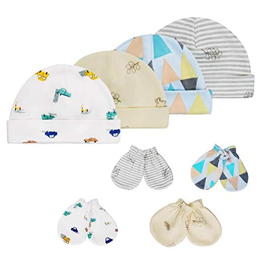 HBselect Gorritos y Manoplas Algodon Bebe Recien Nacido Sombrero y Guantes para Bebe Niñas