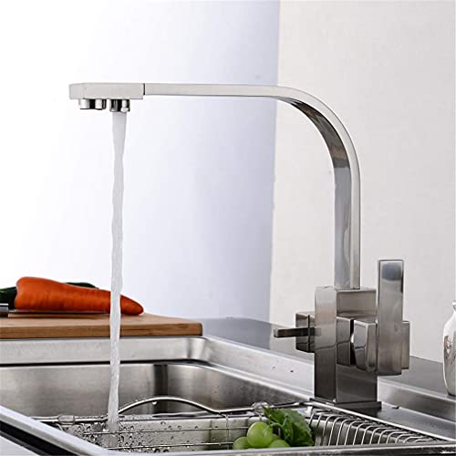 Robinets mélangeur d'évier 3 voies et grue filtrée montée pour la cuisine
