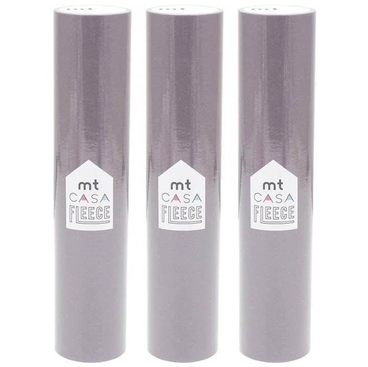 【Amazon.co.jp 限定】mt casa fleece 3巻セット (幅230mm×5m) 貼って剥がせる マスキングテープ (公式販売店) 壁紙 家具 DIY (灰色 パープリッシュグレー) リメイクシート 壁紙シール/カモ井加工紙 無地