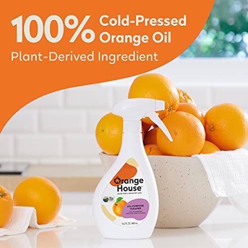 Orange House All Purpose Cleaner, Multi-Surface Foam Spray, Made By Natural Orange Oil, Plant Based For Countertop, Sink And Stove, Everyday Cleaning 16.2 Fl Oz #TOP2
