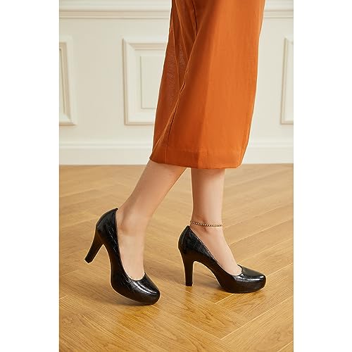 Image of Trary Mavisa High Heels for Women 3.2 Inch Chunky Platform Round Toe Pumps