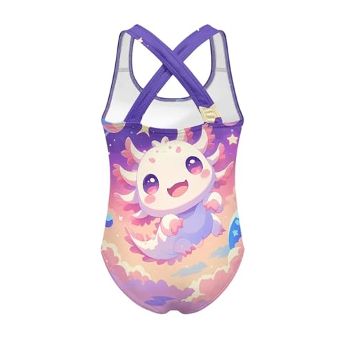Image of Girls One Piece Swimsuits Teens Sleeveless Back Cross Strap Bathing Suit Kids Quick Dry Cute Beach Swimwear(5-14)
