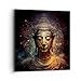 Bilder auf Leinwand 40x40cm Leinwandbild Buddha Meditation Religion Klein Wanddeko Bild Schlafzimmer K&uuml;che Deko Wandbilder Dekoration Wohnzimmer Wall Decor Canvas Wand Kunstdruck Art AC40x40-5775
