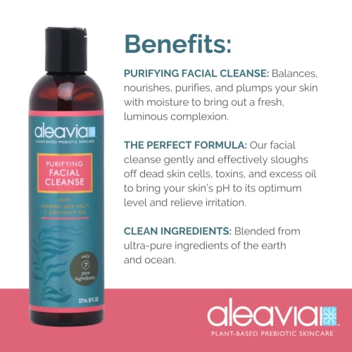 Aleavia Purifying Organic Facial Cleanser Presents The Leading Facial Wash Treatment Made With Aloe Vera To Prevent Acne & Oily Skin | Exfoliate & H #TOP1