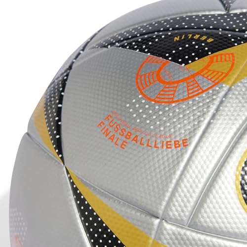 Adidas Football EURO24 League Silver Met Unisex Football Official League Matches Balls Fussballliebe Finale League Football, Size 5 (Color - Silver Metallic/Gold Metallic/Black/Solar Red) 3 415CgoMeIWL