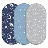 Civarua Kids Baby Bassinet Sheets 3 Pack, Fitted Cradle Sheets for Boys & Girls, Ultra Soft Breathable 32