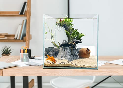 Image of LANDEN 36C 11.5 Gallon Cube Rimless Low Iron Aquarium Tank,W14.2xD14.2xH14.2 in(36x36x36cm) 5mm Thickness with Nano Foam Leveling Mat Included