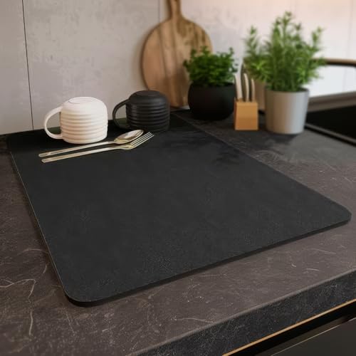 Tapete De Secado De Lavavajillas, Tapete De Café Para Encimera De Cocina, Fregadero, Cajón, Accesorios De Cafetería, Negro, Nailon, Sólido, Mediano, 1 Unidad Tapete De Secado De Lavavajillas, Tapete De Café Para Encimera De Cocina, Fregadero, Cajón, Accesorios De Cafetería, Negro, Nailon, Sólido, Mediano, 1 Unidad