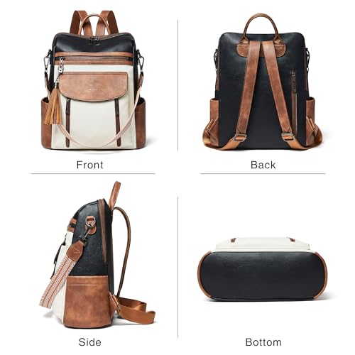 Image of Shrrie Backpack Purse for Women Fashion Leather Backpack Purse Designer Travel Backpack Convertible Shoulder Bag with Wristlet