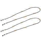 Exceart 2 Stück Perlen-Brillenketten Vintage Holzperlen Augen Brillenband Halter Anti-Rutsch-Sonnenbrille Brillenband Halsbänder für Männer Frauen Oma Opa