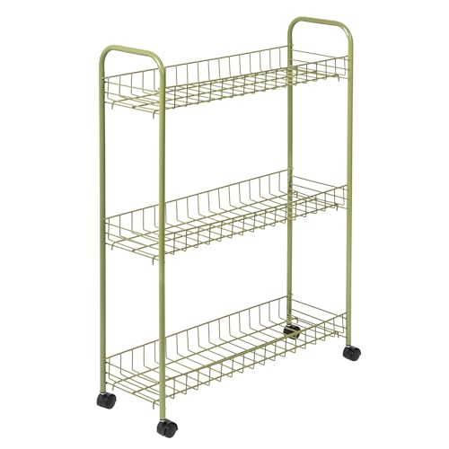 Honey-Can-Do Honey Can Do 3 Tier Rolling Household Cart, Olive CRT-09137 Olive