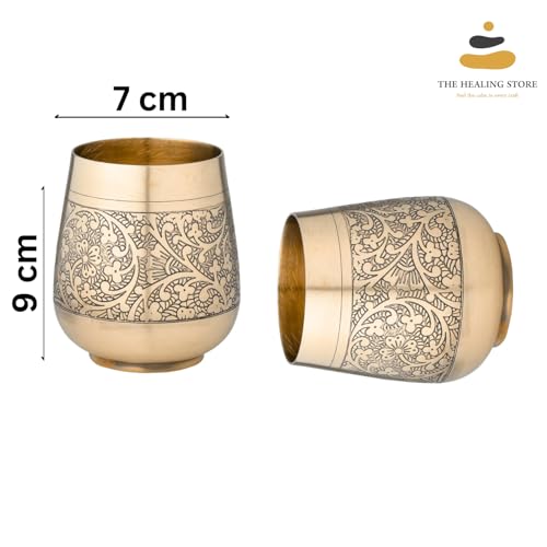 Image of THE HEALING STORE Bronze Kansa Glass, 200 ml Capacity, Gold, Medium Size (Glass 5)
