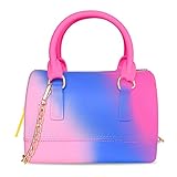 Rainbow Jelly Bag,Bright Mini Satchel Crossbody Shoulder Bag Candy Color Handbag Graffiti Purse for...