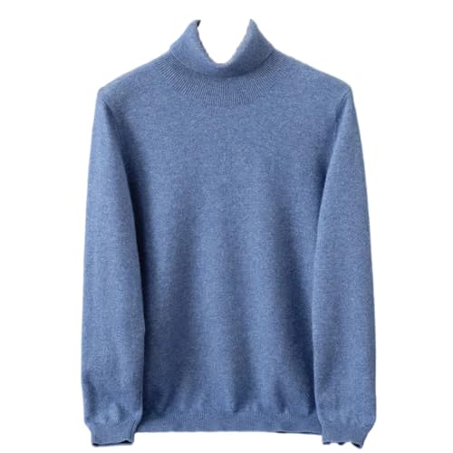 Suéter de lana de invierno para hombre, cuello alto, manga larga, punto grueso, cálido, casual, 6 (Reino Unido), M