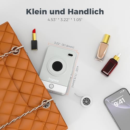 Joysea Etikettiergerät, Mini etikettendrucker Selbstklebend, Bluetooth Thermo Beschriftungsgerät mit vielen Vorlagen für Büro/Schule/Zuhause, Tragbarer Labeldrucker für iOS Android, Grau