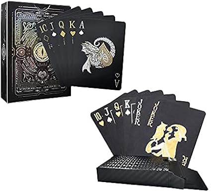 Amazon Com Wjpc Black Diamond Dragon 2 Decks Premium Pvc Material Elastic Waterproof Poker Playing Cards Cool Playing Cards For Party And Game Toys Games