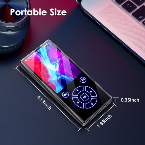 Fohil 128GB MP3 Player with Bluetooth 5.0, HiFi Sound Quality Portable MP3 Players 2.4\" Screen Digital Music Player with Speaker, Support E-Book FM RadioVoice Recorder TF Card Expandable Card Slot - Thumbnail 7