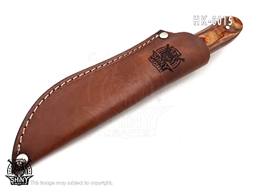 Shiny Crafts | Handmade Forged Knife,Fixed Blade Knife,Full Tang Skinner Knife,Hunting Knife,Bushcraft Knife,D2 Core 1080 Steel Knife,San Mai Pattern,Bowie Knife,Camping Knife,Damascus Knife,Knife With Wood / G10 Handle,Premium Leather Sheath Included #TOP4