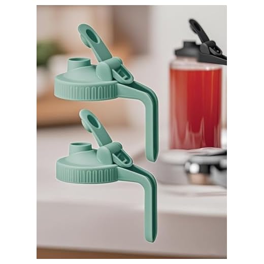 2PCS Mason Jar Pour Spout Lid for Wide Mouth Mason Jars, Mason Jar Pitcher Flip Cap Airtight Handle Lid, Leak Proof Seal Cover, Green