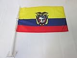 Enganches : AZ FLAG Bandera de Coche de Ecuador 45x30cm - BANDERINA para Auto ECUATORIANA 30 x 45 cm