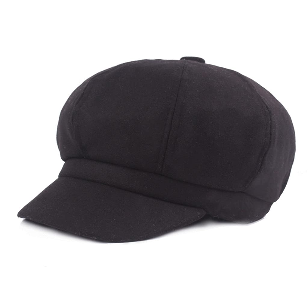 Damen-Baskenmütze, Newsboy-Mütze, Winter, Frühling, schwarz, einfarbig, achteckige Mütze, Vintage-Stil, lässig, Baker-Boy-Mütze (Farbe: Schwarz-Soul Eater1, Größe: 56–58 cm) (Argento 6 7/8)