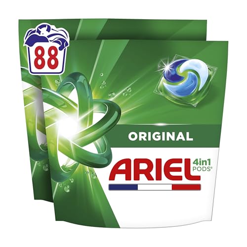 Ariel PODS 4en1, Lessive En Capsule, 88 Lavages (2x44), Original, Élimination Impeccable Des Tâches, Efficace Même A Froid Et En Cycle Court