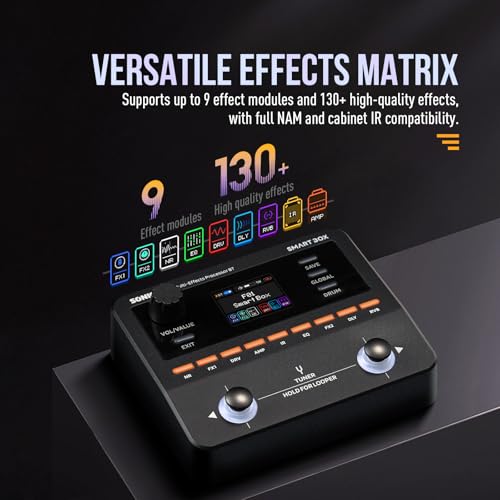 Image of SONICAKE QME-20 Smart Box - Multi Effects Pedal for Guitar with 130+ Effects, NAM /IR Support, Looper, Built-in Tuner /Metronome, Portable Effects Processor with USB Audio Interface, Stereo Output