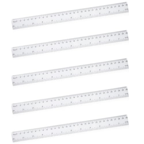 5 reglas irrompibles de plástico transparente de 30 cm