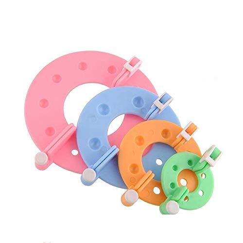 4 Sizes Pom Pom Maker Pompom Making Tool for Creating Fluff Ball Weave DIY Wool Yarn Knitting Craft Project (Random Color)