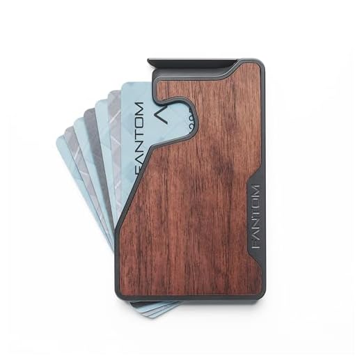FANTOM Cartera X Card Fanning, tarjetero de aluminio RFID,, Nuez, Regular 7-13, Cartera minimalista de aluminio para tarjetas compatible con accesorios Fantom
