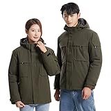 Winterjacke Damen,Forstjacke Vintage Lederjacke Weste Mit Kapuze 3 In 1 Jacke Down Jacke Blue Wave Jacken Segeljacke Karierte MäNtel Lidl Regenjacke(4-Armee Grün, 3XL)