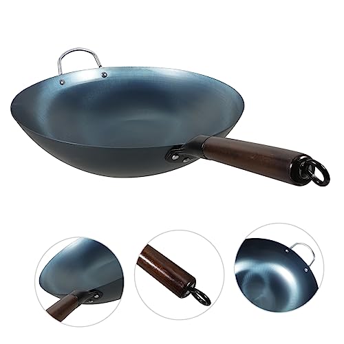 Wok de hierro con mango resistente al calor color azul miniatura 3