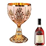Mini taza de cáliz, 30 ml, aleación de zinc, diseño floral retro en relieve, elegante vaso de chulo - adornos para el hogar, bar, boda, regalo de cáliz, copa de vino para cerveza, cóctel