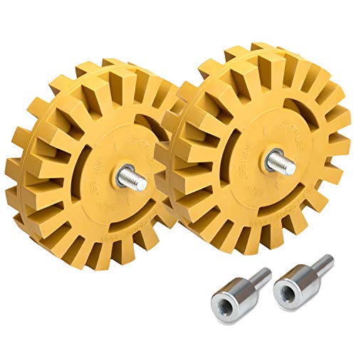 Decal Remover Eraser Wheel, GOH DODD 2 Pieces 4 Inch Rubber Wheel Car Sticker Adhesive Pinstripe Remover Vinyl Decal Graphics Removal Tool with Drill Adapter Kit for Cars, Rvs, Boats Decal Remover Eraser Wheel, GOH DODD 2 Pieces 4 Inch Rubber Wheel Car Sticker Adhesive Pinstripe Remover Vinyl Decal Graphics Removal Tool with Drill Adapter Kit for Cars, Rvs, Boats
