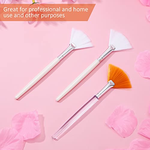 Image of 9 Pieces Facial Fan Mask Brushes, Soft Facial Applicator Brushes Tools for Peel Glycolic Makeup for Mud Cream(White, Yellow)