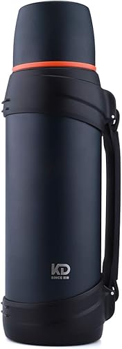 Vista 10 de Termos de café grandes de 85 onzas para viajes, jarra de agua aislada, botella clásica al vacío con taza de plástico, termo de acero inoxidable
