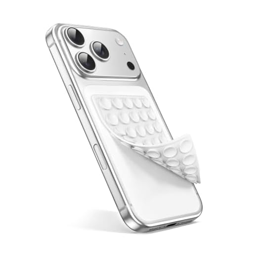 Silicone Double Sided Reusable Suction Cup Phone Case Mount, White