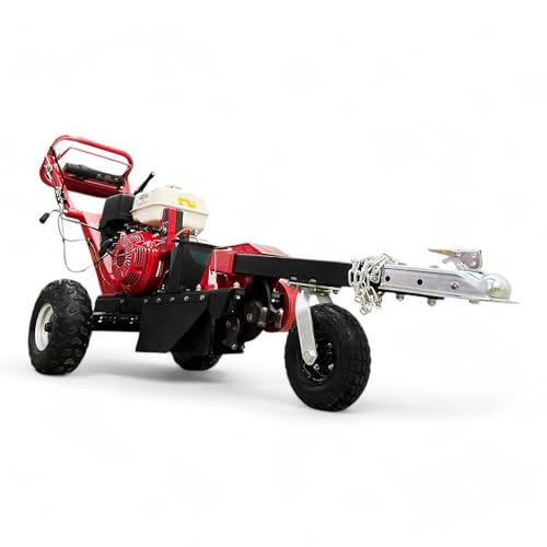 'THE AMERICAN' SGR389RTE SWIVEL HEAD STUMP GRINDER COMPATIBLE WITH HONDA GX390 13 HP EPA ENGINE + ELECTRIC START + GRIND UP TO 24 INCHES ABOVE GROUND AND 12 INCHES BELOW GROUND - NORTH AMERICAN MADE!