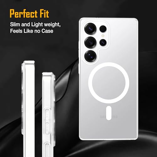 Image of Zapcase Back Case for Samsung Galaxy S25 Ultra 5G | Slim Lifetime Anti-Yellow Crystal-Clear Cover with Elevated Camera Protection & MagSafe Compatibility | Premium German Polycarbonate | Clear
