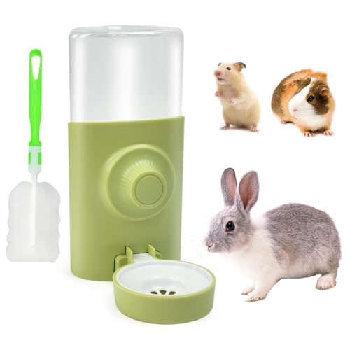 Zuxbolf Distributore Acqua Coniglio,Abbeveratoio per Conigli da 600ml,Beverino Automatico per Coniglio,Porta Acqua per Conigli,Dispenser per Criceti, Ricci, Furetti, Pappagalli e Altri (Verde)