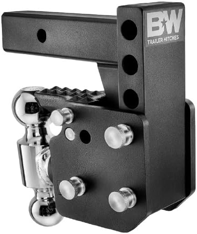 B&W Trailer Hitches Dual Ball Pintle Tow & Stow - Fits 2" Receiver, Dual Ball (2" x 2-5/16"), 6" Drop, 16,000 GTW -TS10053B
