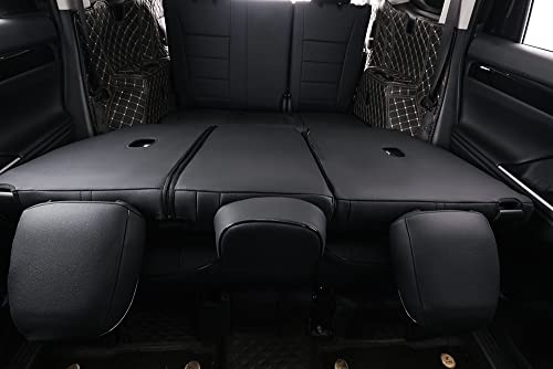 Ekr Custom Fit Highlander Car Seat Covers For Select Toyota Highlander 2014 2015 2016 2017 2018 2019 - Three-Row,Second Row 40/60 Split,Leather (Black) #TOP5