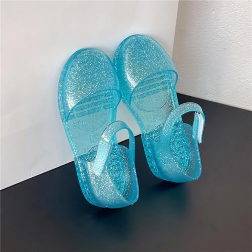 IWIHMIV Toddler Girls Sandals Soft Rubber Sole Jellies Sandals Non Slip Closed Toe Beach Summer Flat Dress Shoes4