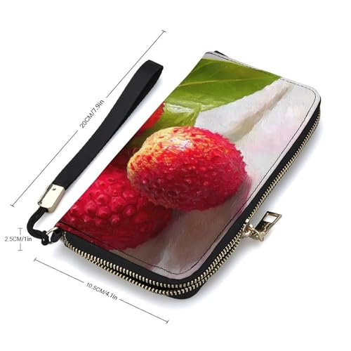 Lychee PU Leather Clutch Long Bifold Wallet, Coin Purse Credit Pass Case, Durable Card-Holder Money Storage for Women Men2
